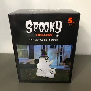 Ghost walking ghost dog on leash Airblown Inflatable Yard Decor NIB